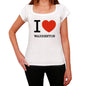 Warrenton I Love Citys White Womens Short Sleeve Round Neck T-Shirt 00012 - White / Xs - Casual