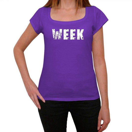 Week Purple Womens Short Sleeve Round Neck T-Shirt 00041 - Purple / Xs - Casual