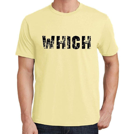 Which Mens Short Sleeve Round Neck T-Shirt 00043 - Yellow / S - Casual