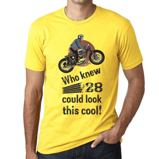 Who Knew 28 Could Look This Cool Mens T-Shirt Yellow Birthday Gift 00473 - Yellow / Xs - Casual