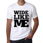 Wide Like Me White Mens Short Sleeve Round Neck T-Shirt 00051 - White / S - Casual
