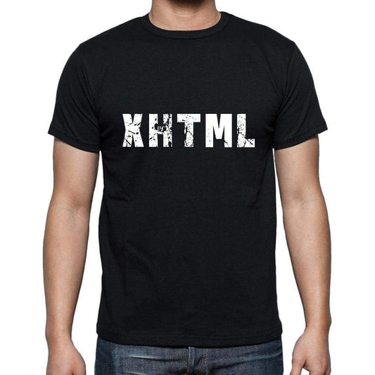 Xhtml Mens Short Sleeve Round Neck T-Shirt 5 Letters Black Word 00006 - Casual