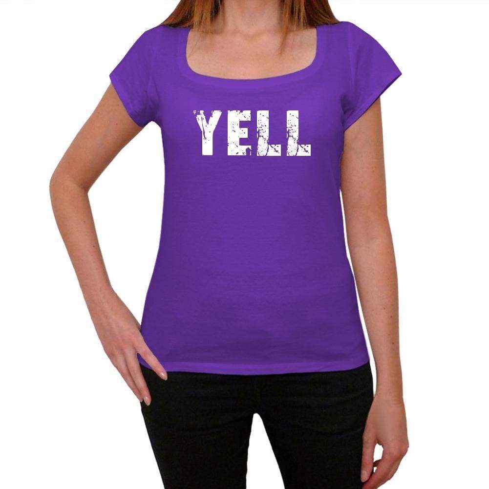 Yell Purple Womens Short Sleeve Round Neck T-Shirt 00041 - Purple / Xs - Casual