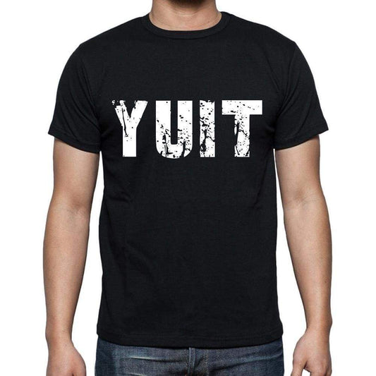 Yuit Mens Short Sleeve Round Neck T-Shirt 4 Letters Black - Casual