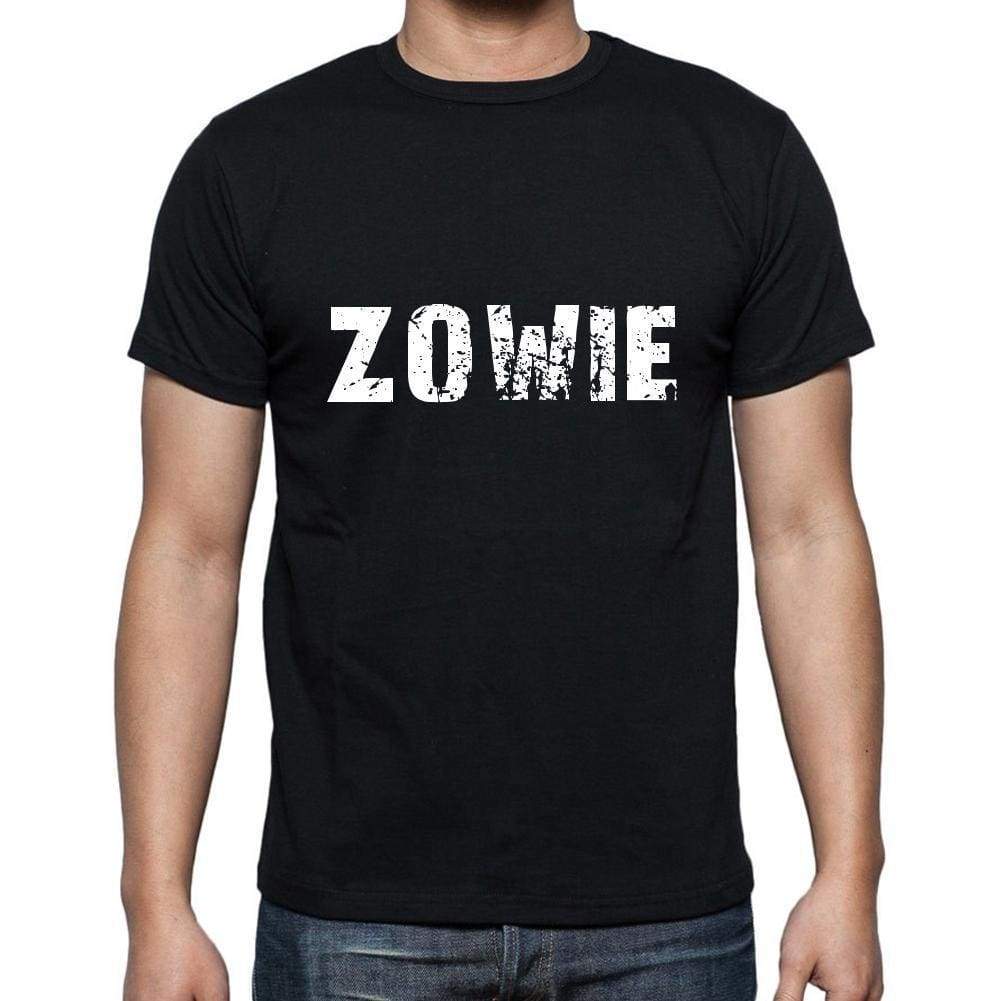 Zowie Mens Short Sleeve Round Neck T-Shirt 5 Letters Black Word 00006 - Casual